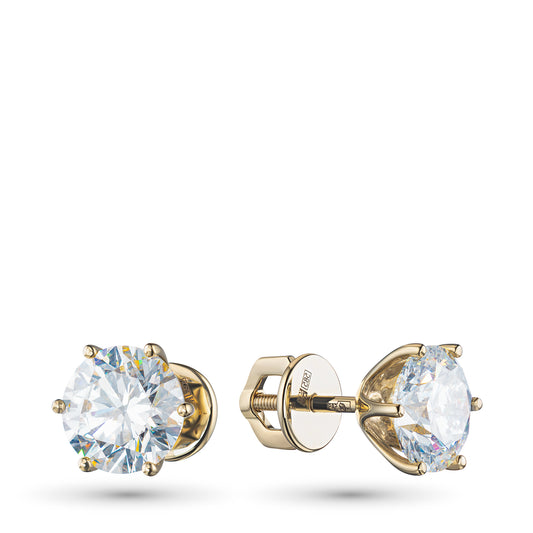 14K Yellow Gold Earring Studs with Lab-Created Diamonds 8.460 CT.TW