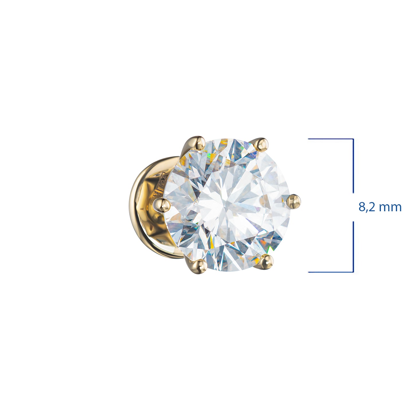 14K Yellow Gold Earring Studs with Lab-Created Diamonds 8.460 CT.TW