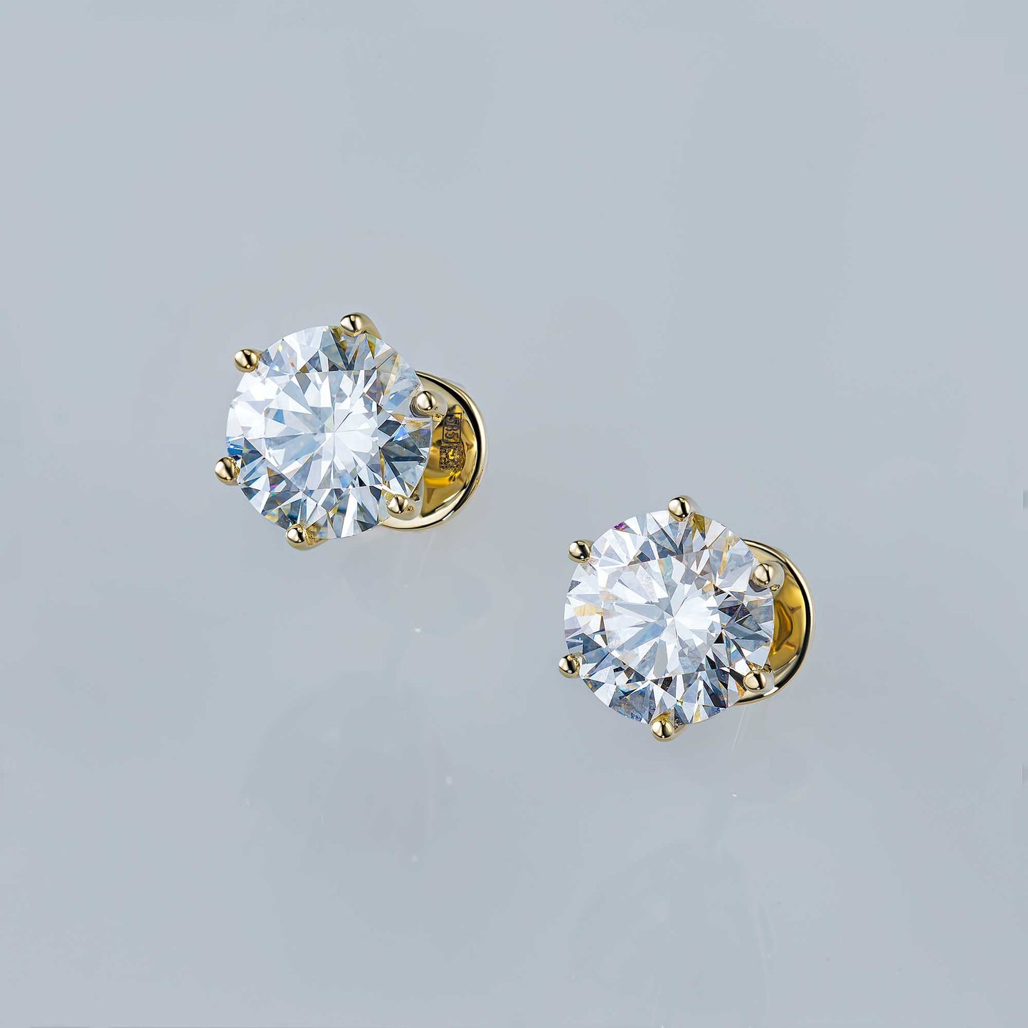 14K Yellow Gold Earring Studs with Lab-Created Diamonds 8.460 CT.TW