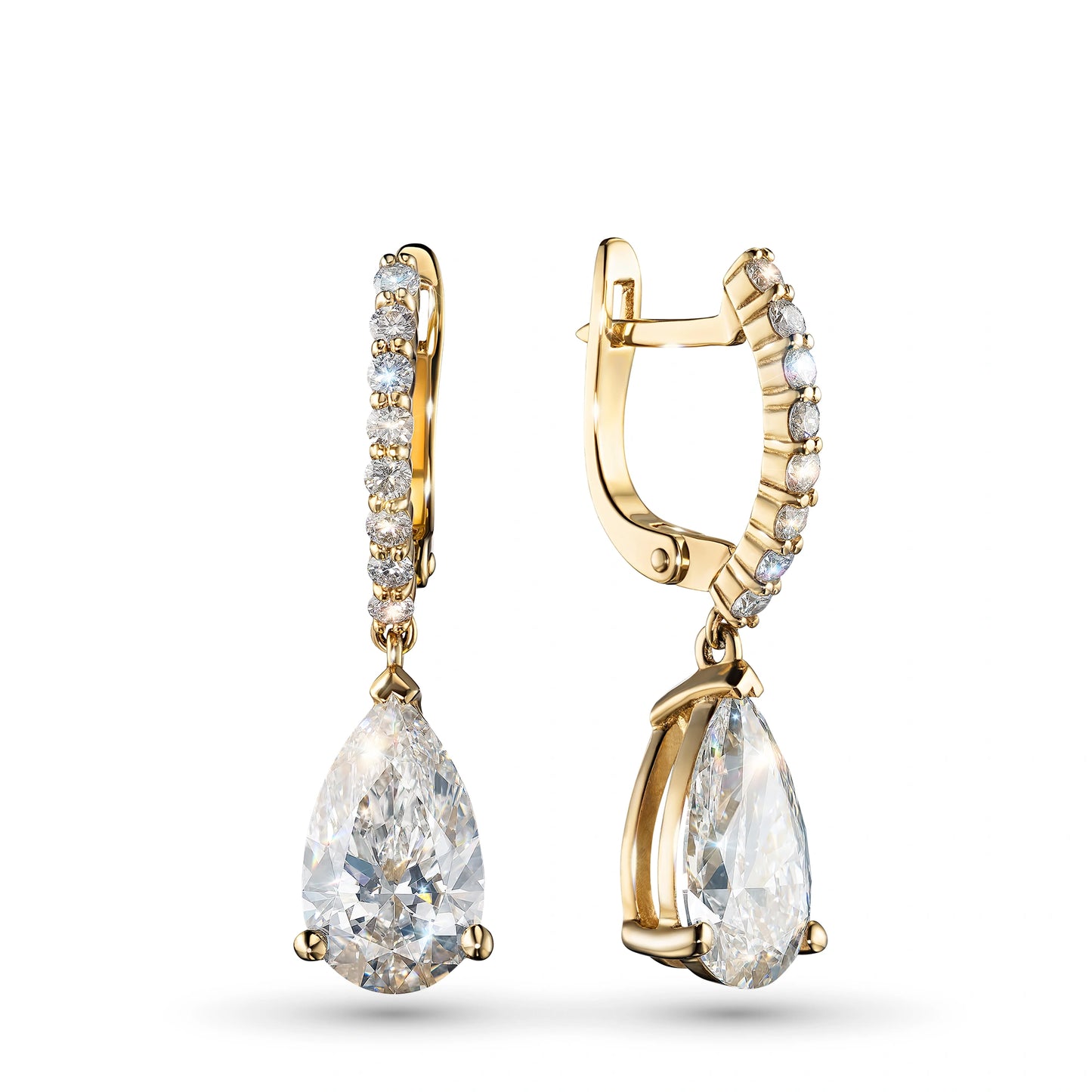 14K Yellow Gold Earrings with Lab-Created Diamonds 21.120 CT.TW
