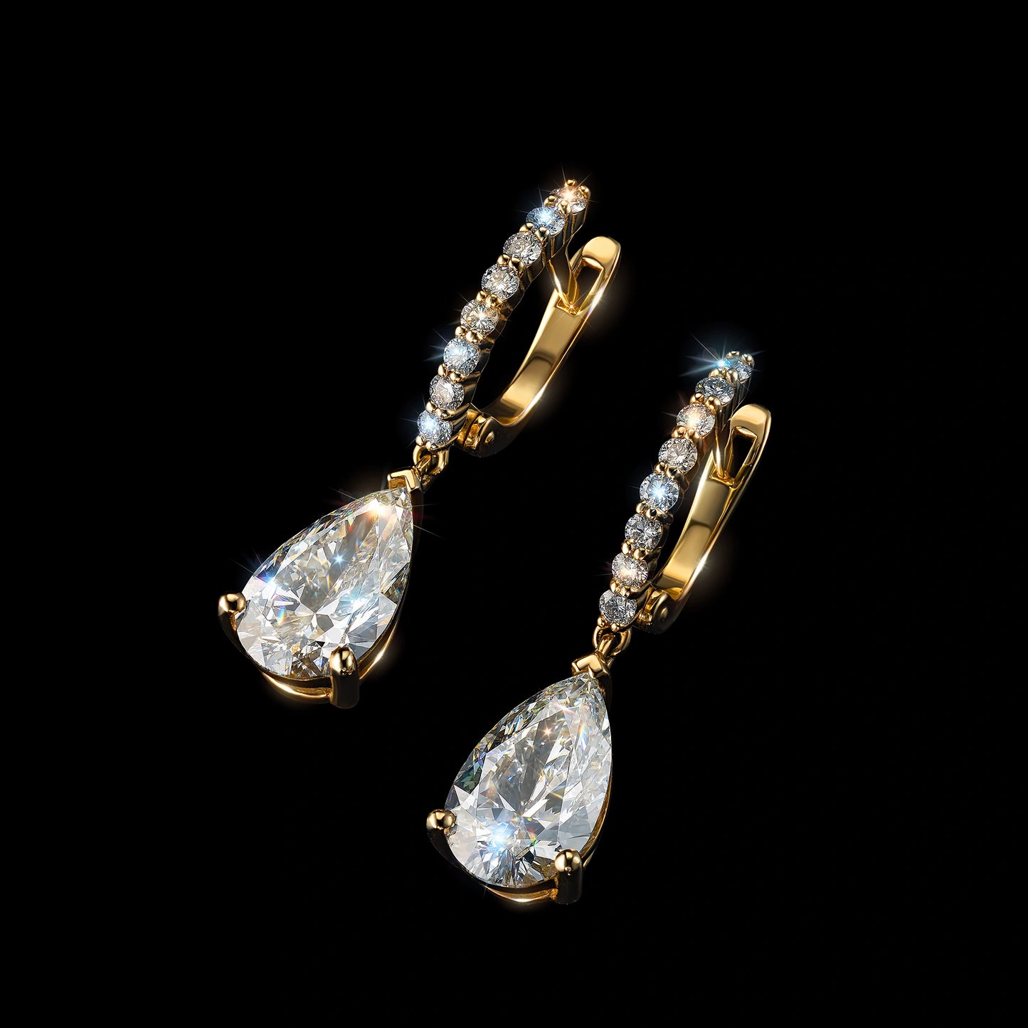 14K Yellow Gold Earrings with Lab-Created Diamonds 21.120 CT.TW