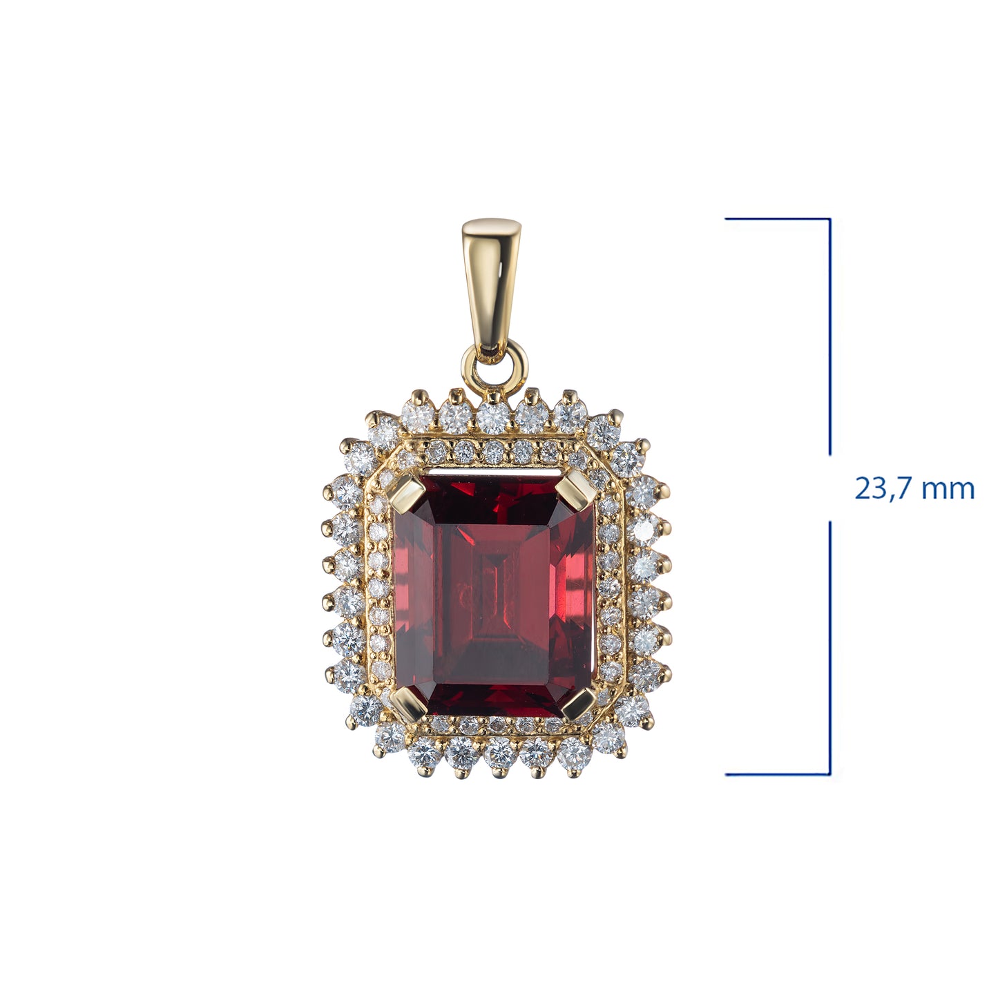 14K White Gold Pendant with Garnet and Lab-Created Diamonds 22.150 CT.TW