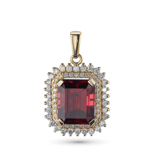 14K White Gold Pendant with Garnet and Lab-Created Diamonds 22.150 CT.TW