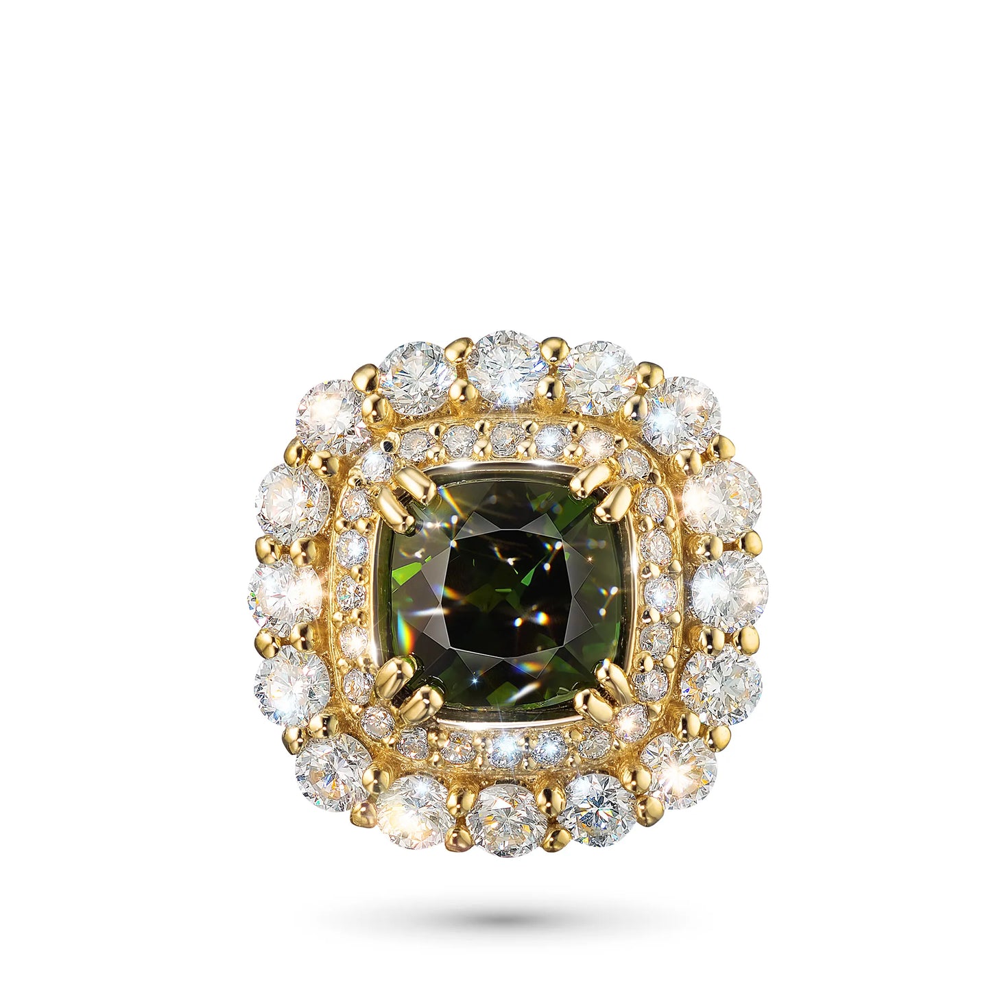 14K Yellow Gold Pendant with Garnet and Lab-Created Diamonds 14.790 CT.TW