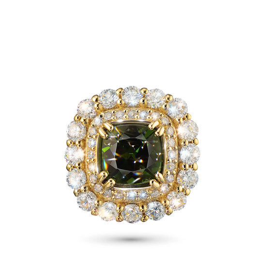 14K Yellow Gold Pendant with Garnet and Lab-Created Diamonds 14.790 CT.TW