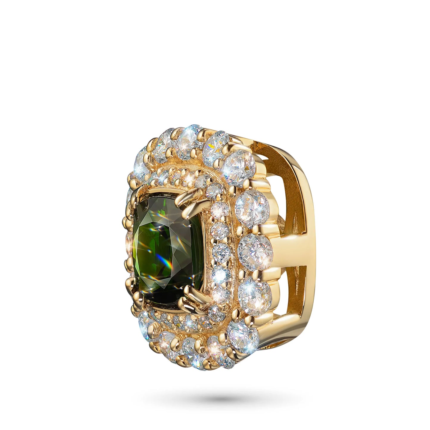 14K Yellow Gold Pendant with Garnet and Lab-Created Diamonds 14.790 CT.TW