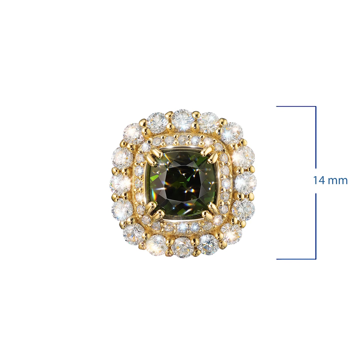14K Yellow Gold Pendant with Garnet and Lab-Created Diamonds 14.790 CT.TW