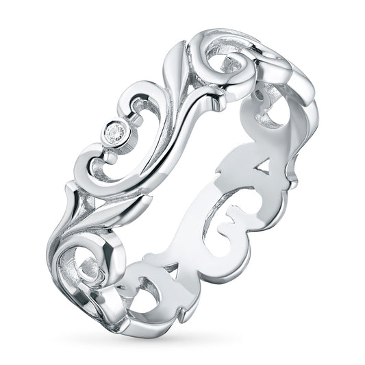 Sterling Silver Ring with Lab-Created Diamonds 0.130 CT.TW
