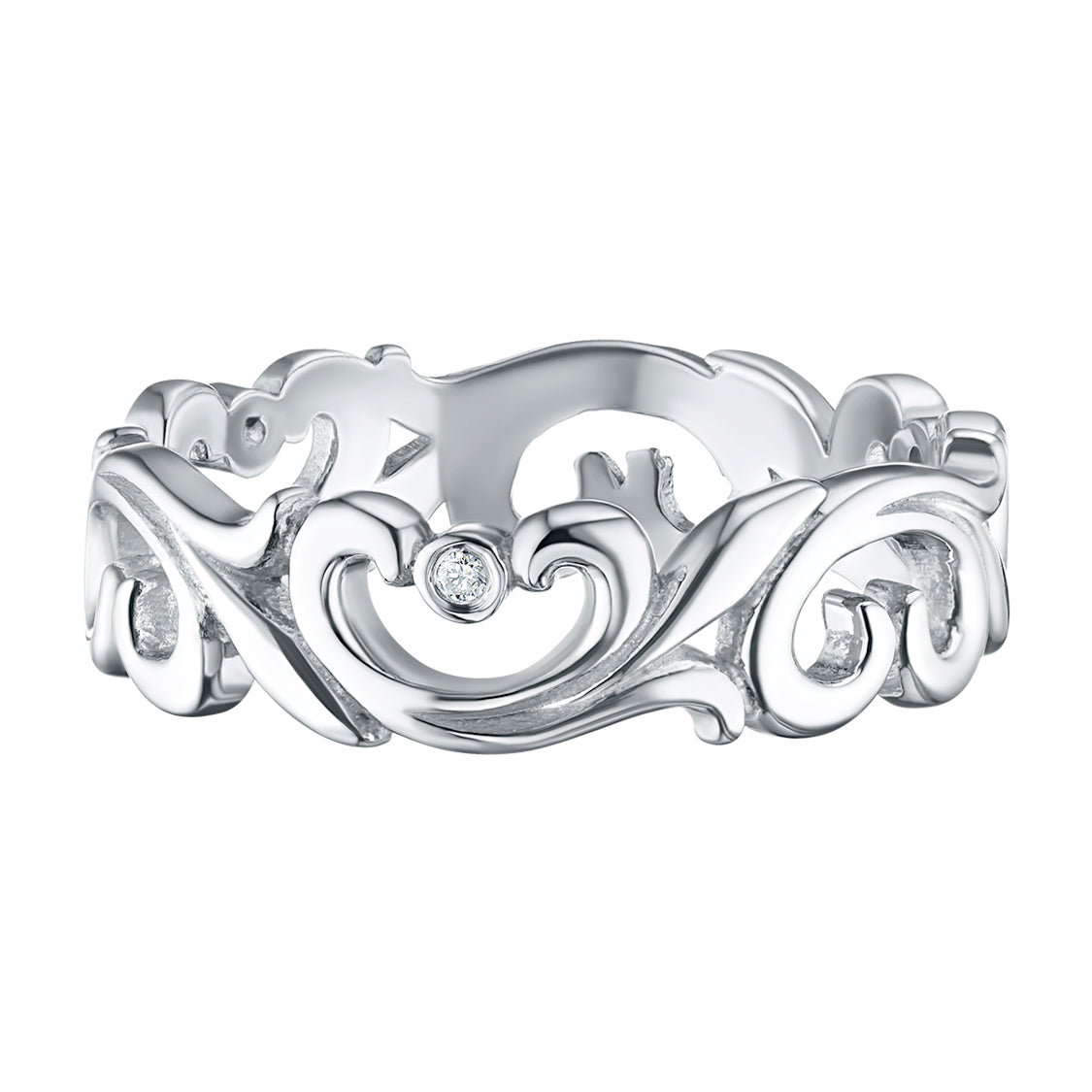 Sterling Silver Ring with Lab-Created Diamonds 0.130 CT.TW
