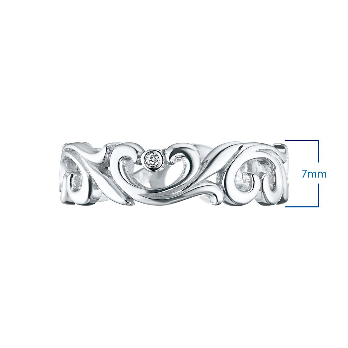 Sterling Silver Ring with Lab-Created Diamonds 0.130 CT.TW