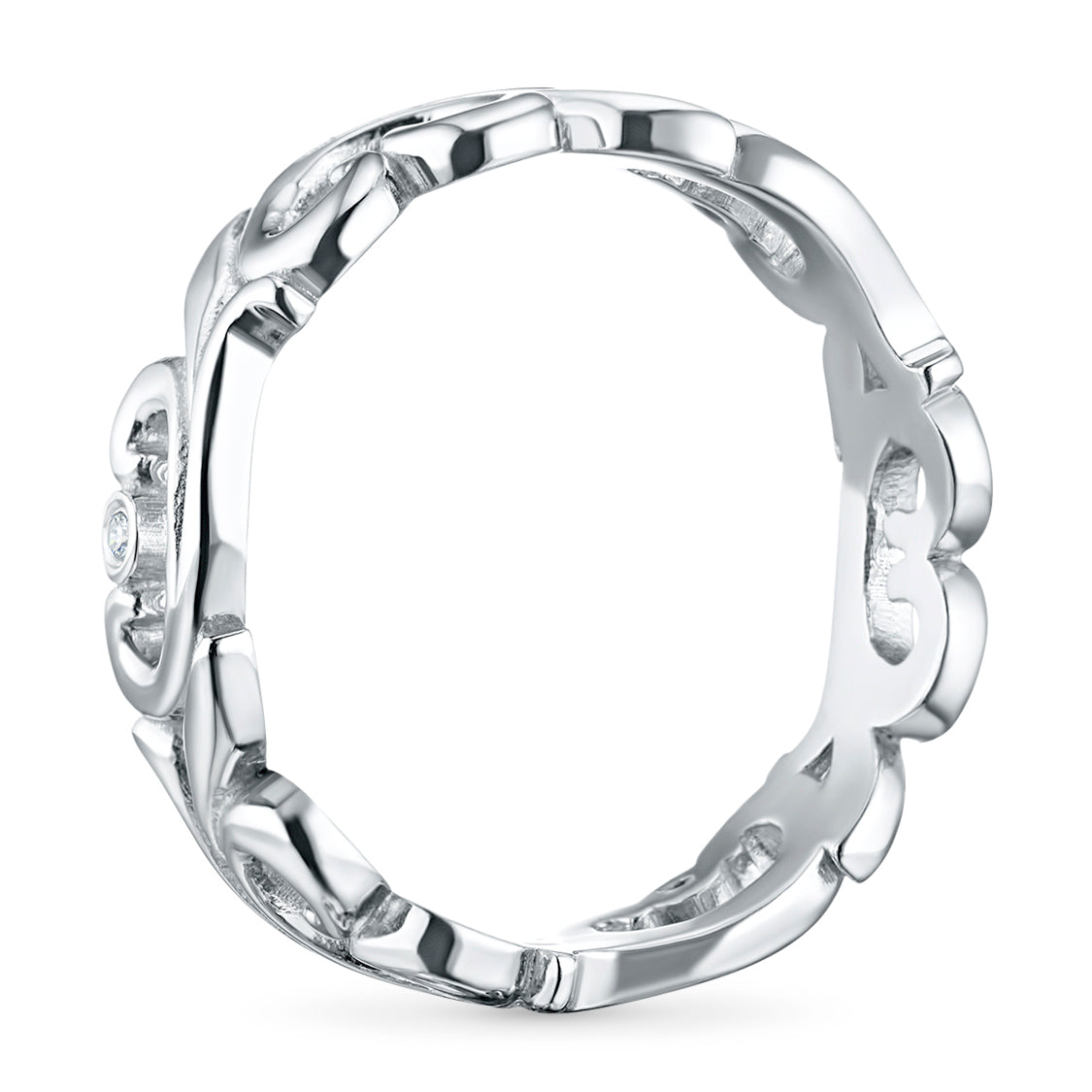 Sterling Silver Ring with Lab-Created Diamonds 0.130 CT.TW