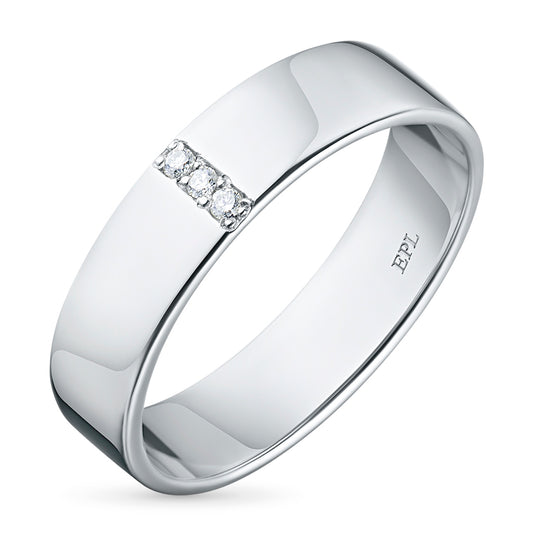 Sterling Silver Ring with Natural Diamonds 0.080 CT.TW