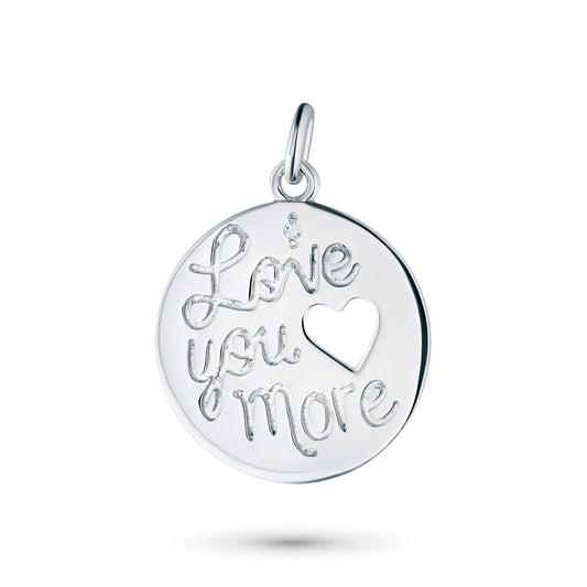 Sterling Silver Pendant with Natural Diamonds 0.010 CT.TW