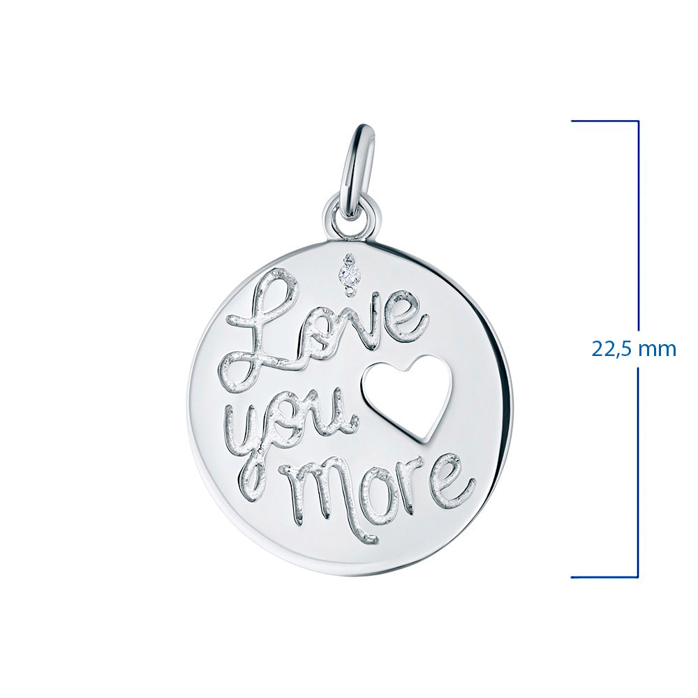 Sterling Silver Pendant with Natural Diamonds 0.010 CT.TW
