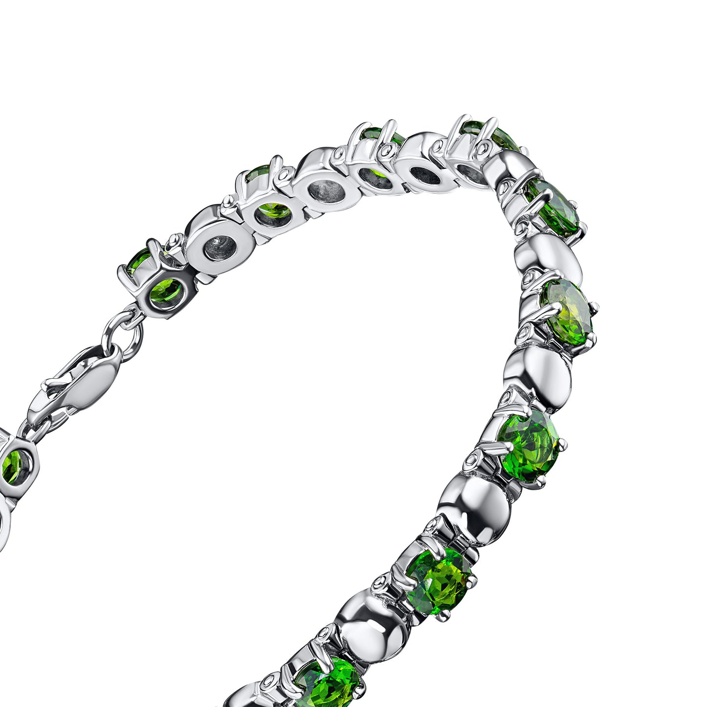 Sterling Silver Bracelet with Chrome diopside 8.720 CT.TW