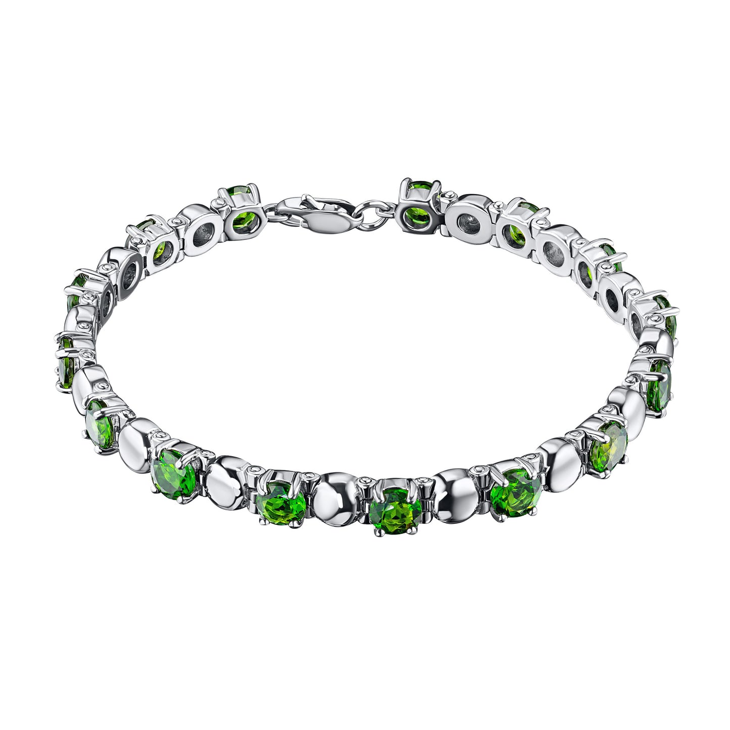 Sterling Silver Bracelet with Chrome diopside 8.720 CT.TW