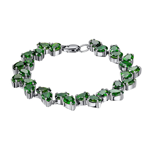 Sterling Silver Bracelet with Chrome diopside 18.060 CT.TW