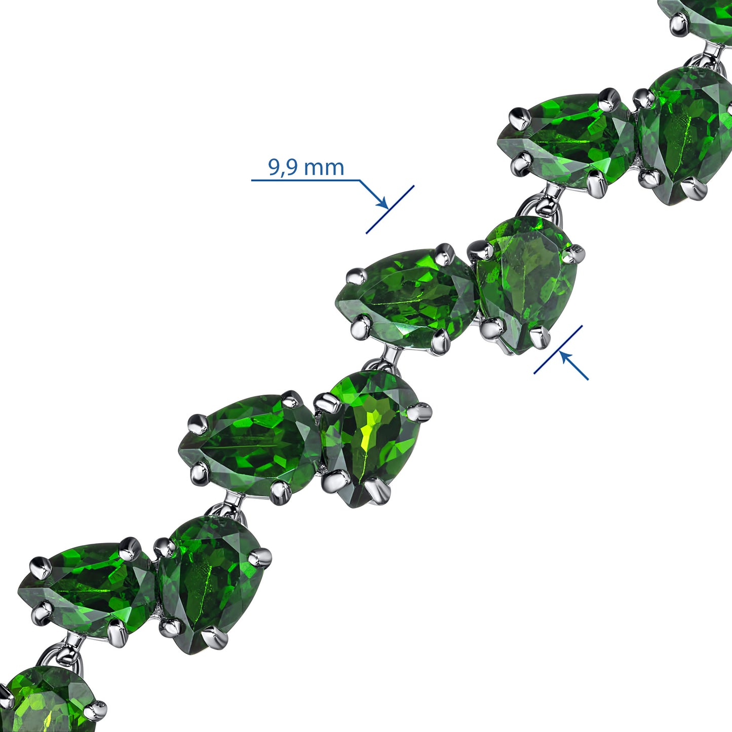 Sterling Silver Bracelet with Chrome diopside 18.060 CT.TW