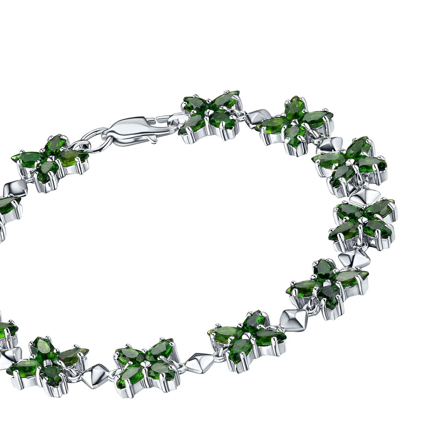 Sterling Silver Bracelet with Chrome diopside 10.780 CT.TW