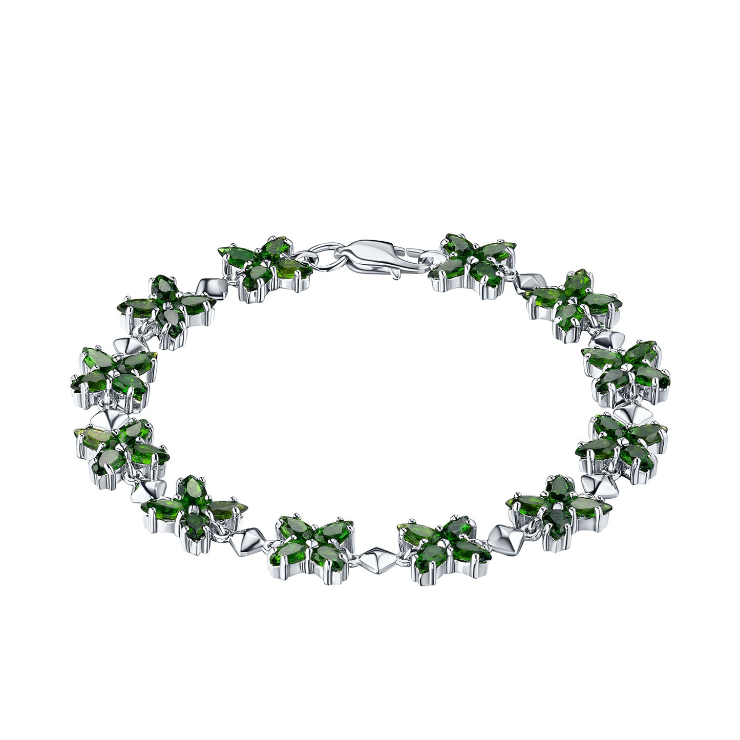 Sterling Silver Bracelet with Chrome diopside 10.780 CT.TW