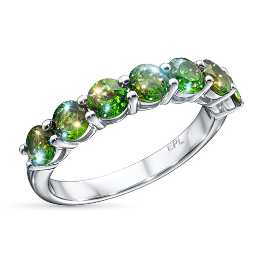 Sterling Silver Ring with Chrome diopside 1.920 CT.TW