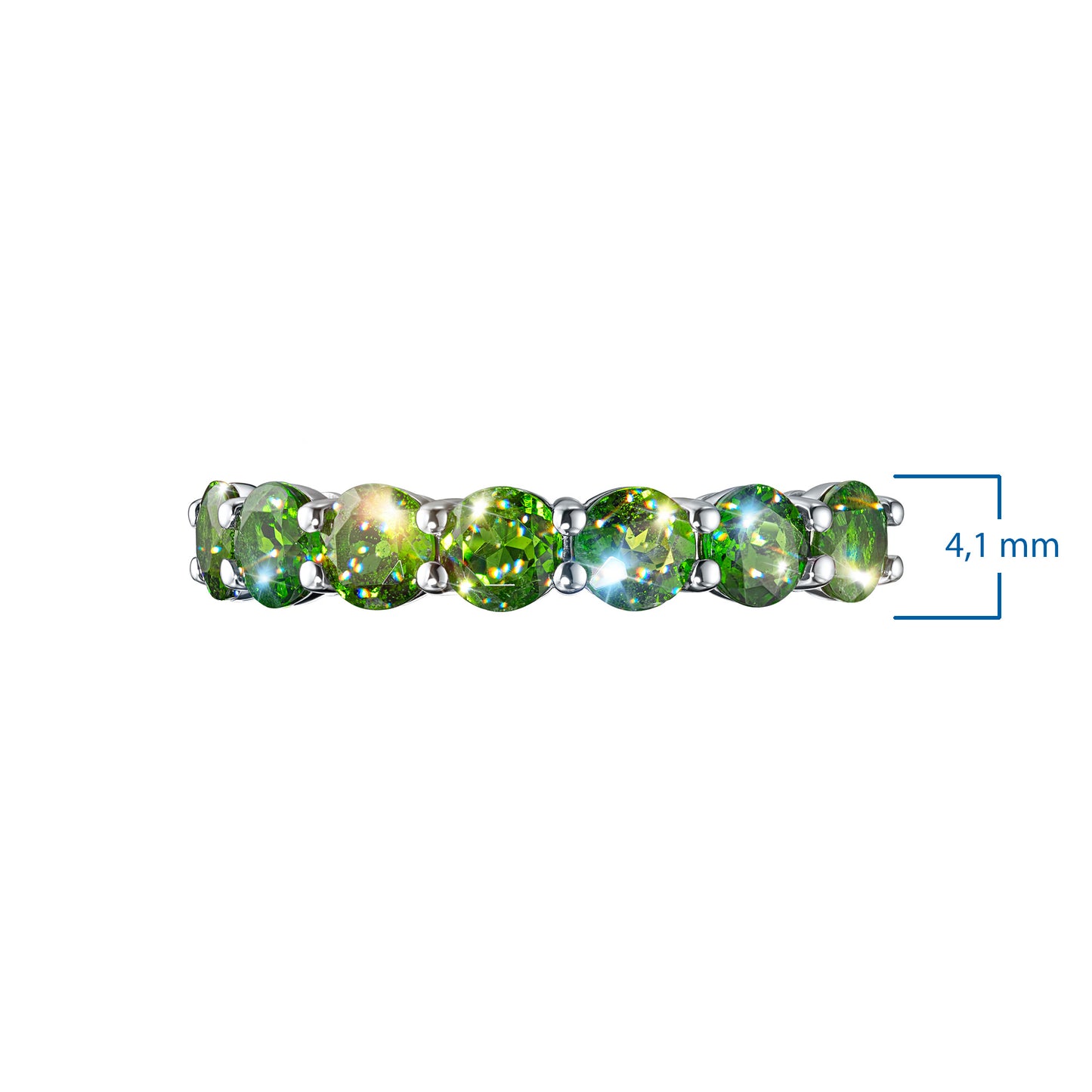 Sterling Silver Ring with Chrome diopside 1.920 CT.TW