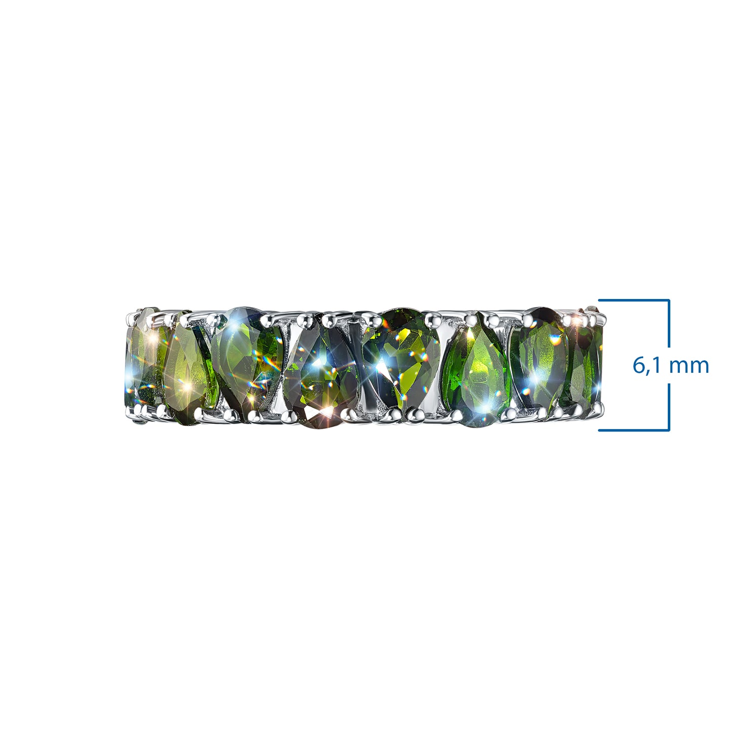 Sterling Silver Ring with Chrome diopside 8.010 CT.TW