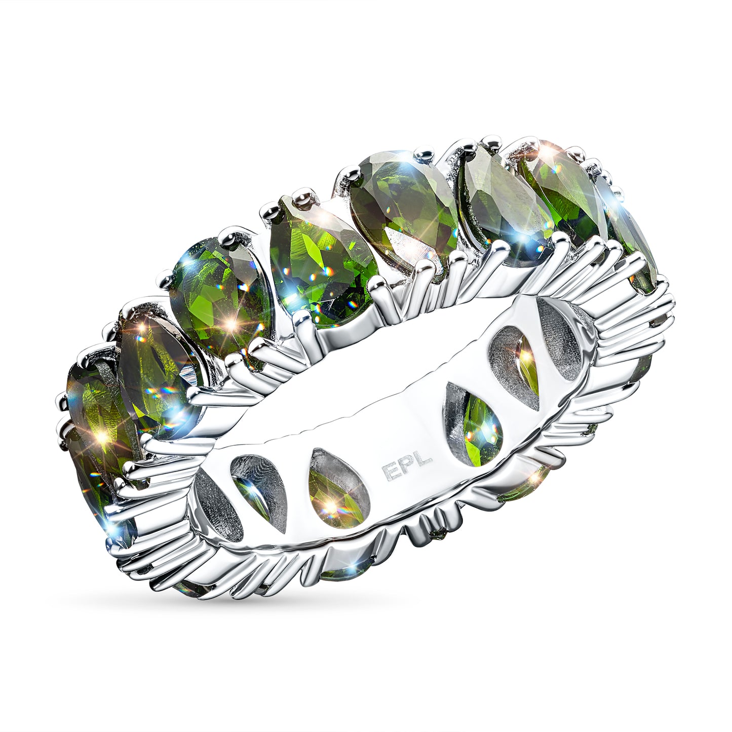 Sterling Silver Ring with Chrome diopside 8.010 CT.TW