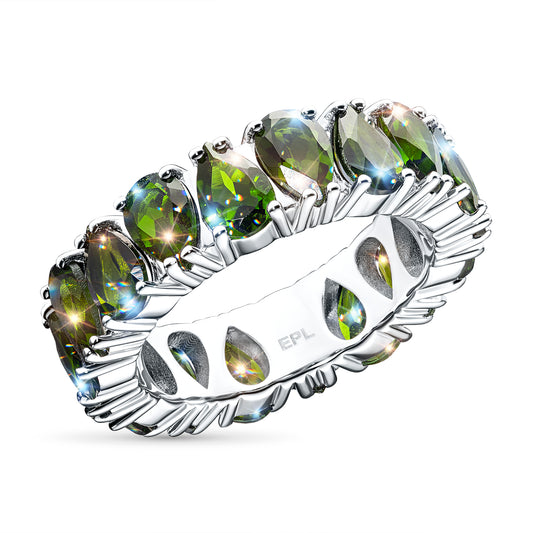 Sterling Silver Ring with Chrome diopside 8.010 CT.TW