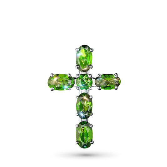 Sterling Silver Pendant with Chrome diopside 1.490 CT.TW