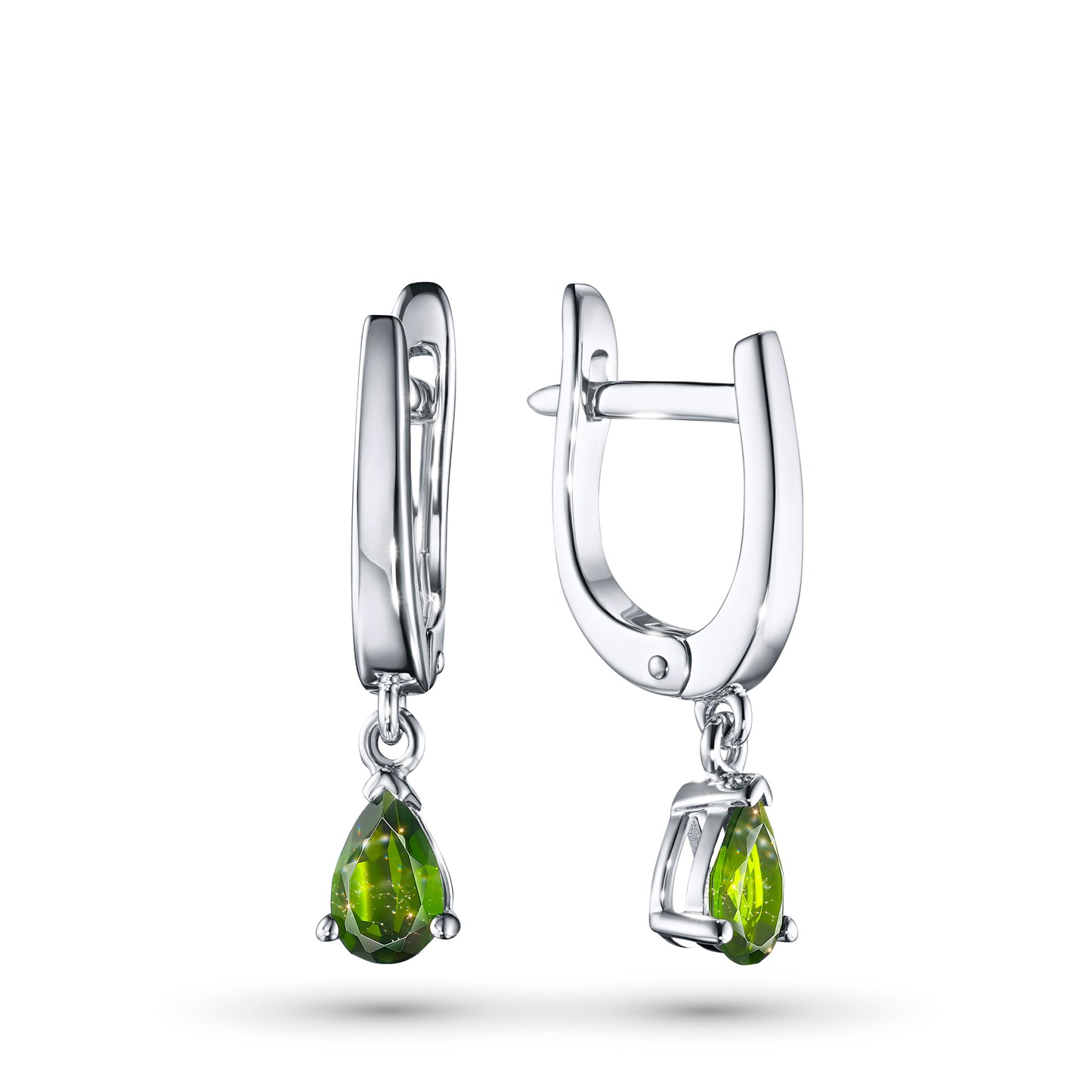 Sterling Silver Earrings with Chrome diopside 0.890 CT.TW