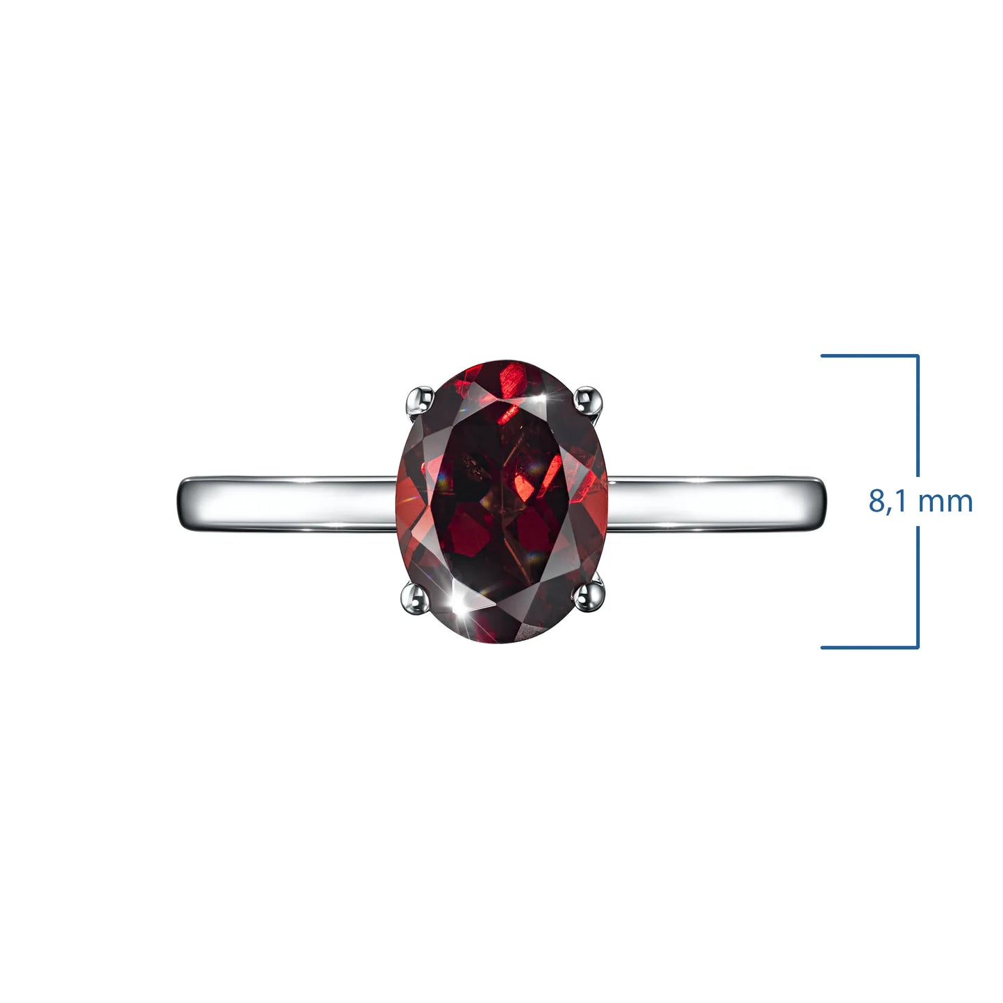 Sterling Silver Ring with Garnet 1.370 CT.TW