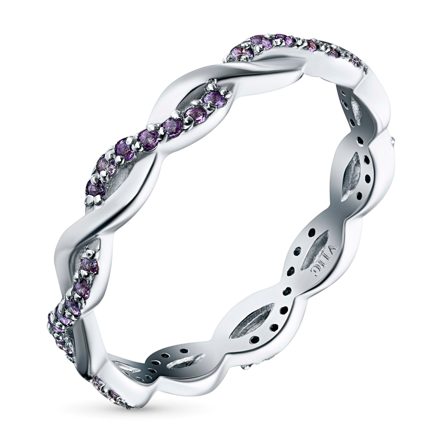 Sterling Silver Ring with Amethyst 0.110 CT.TW