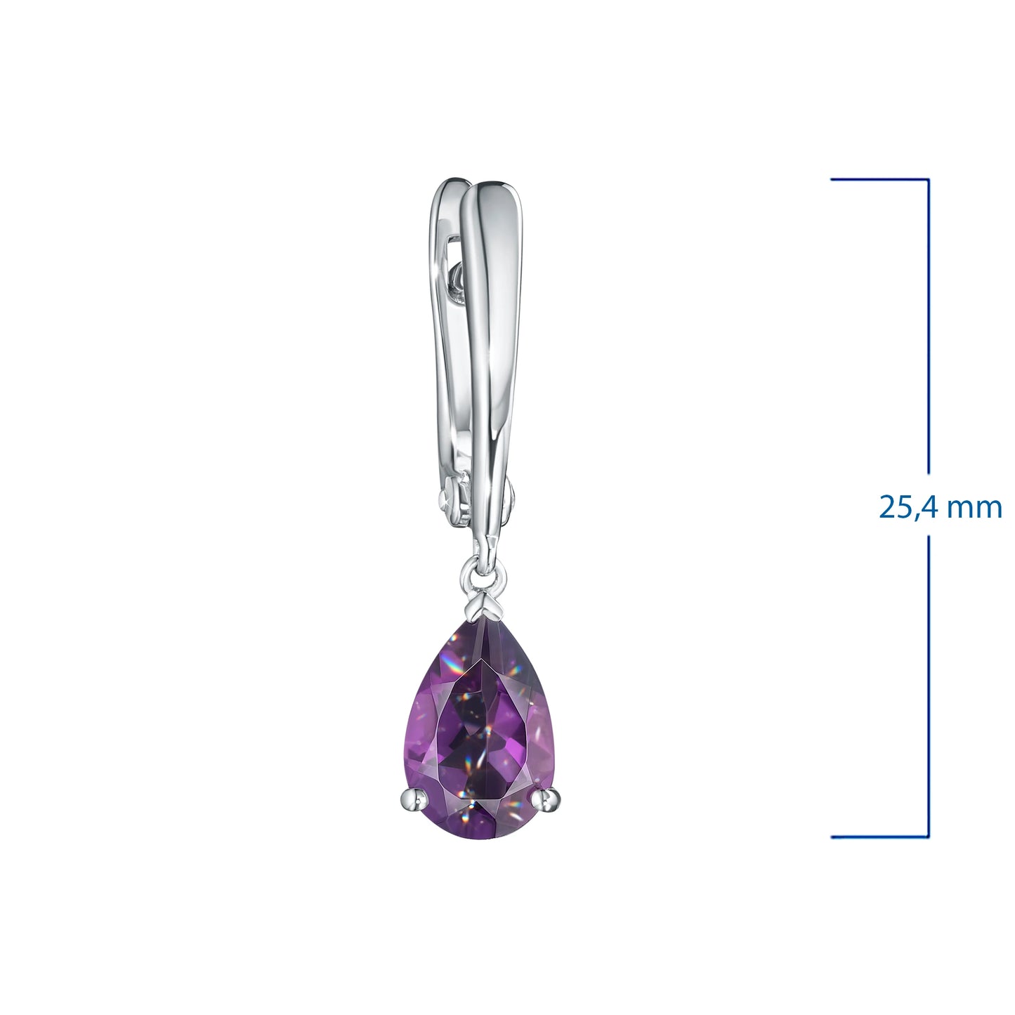 Sterling Silver Earrings with Amethyst 2.240 CT.TW