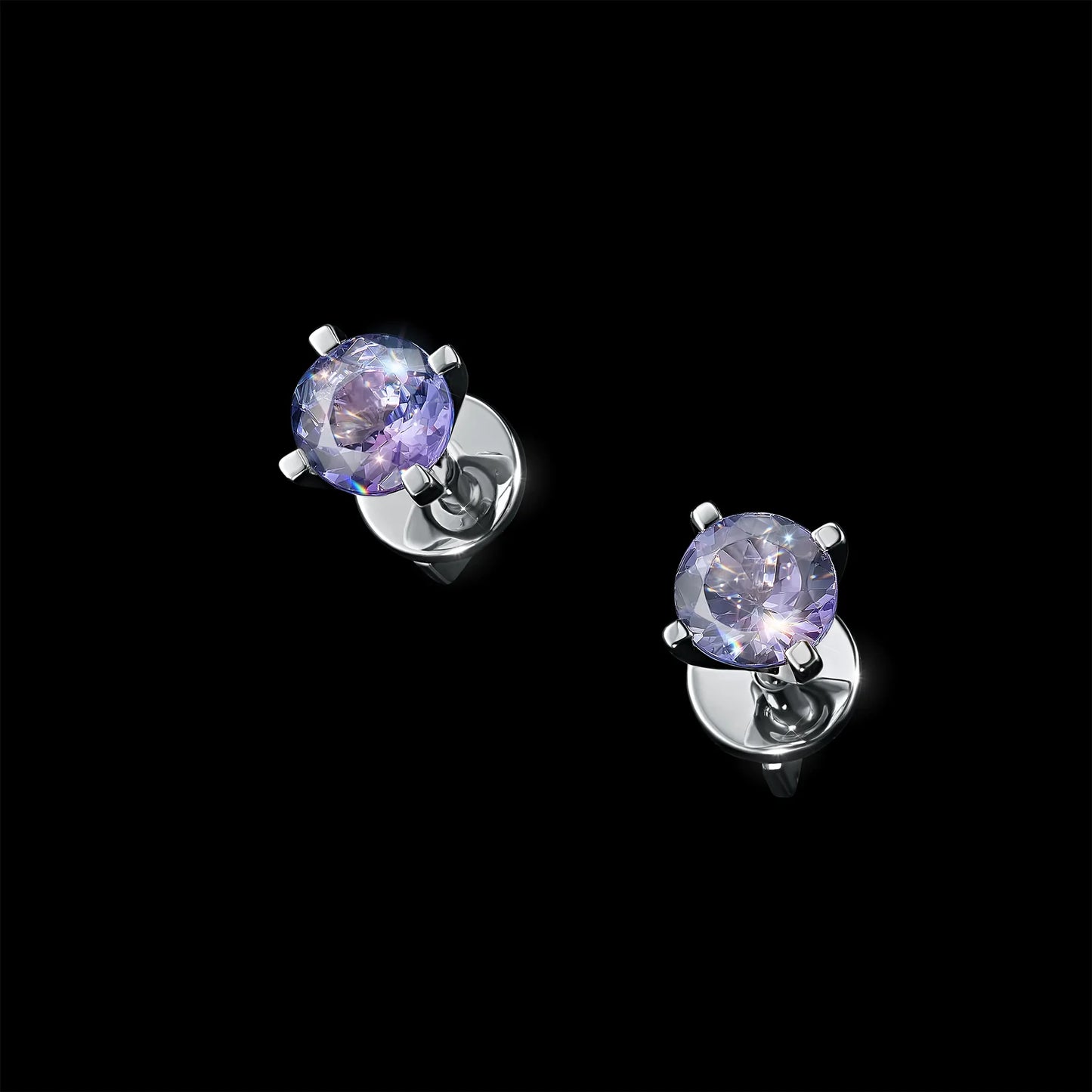 Sterling Silver Earring Studs with Tanzanite 2.240 CT.TW