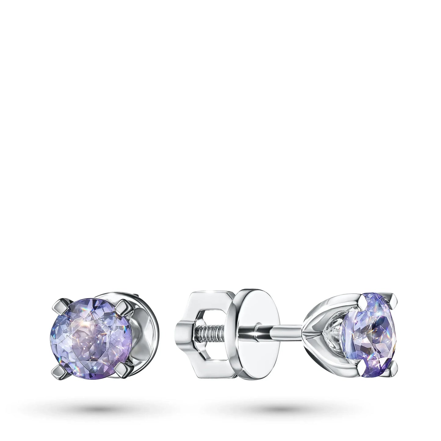 Sterling Silver Earring Studs with Tanzanite 2.240 CT.TW