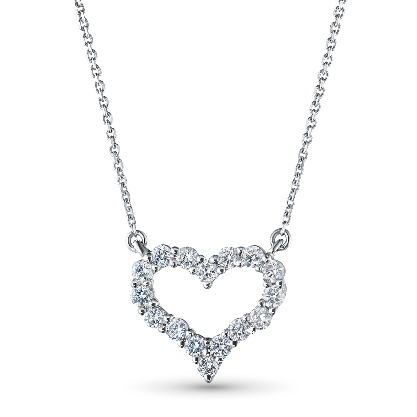 14K White Gold Necklace with Lab-Created Diamonds 9.200 CT.TW