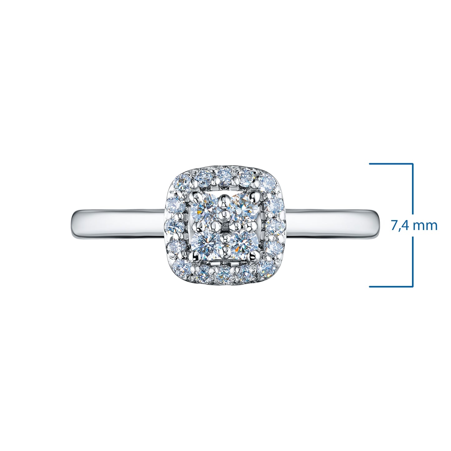 14K White Gold Ring with Lab-Created Diamonds 2.300 CT.TW
