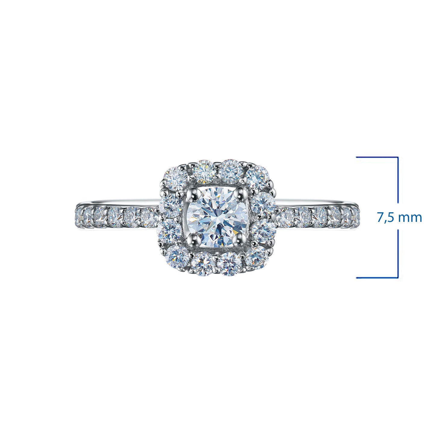 14K White Gold Ring with Natural Diamonds 8.400 CT.TW