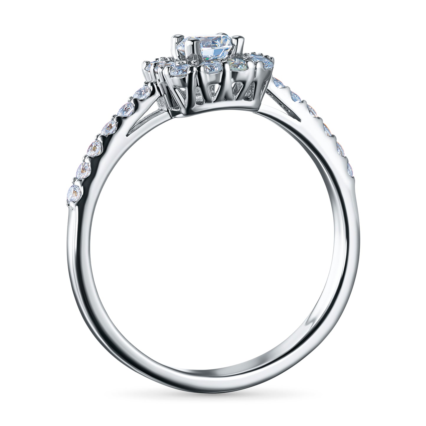 14K White Gold Ring with Lab-Created Diamonds 3.790 CT.TW