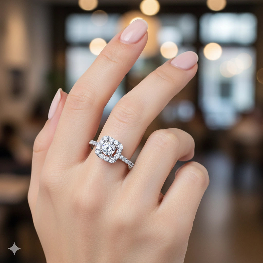 14K White Gold Ring with Lab-Created Diamonds 3.790 CT.TW
