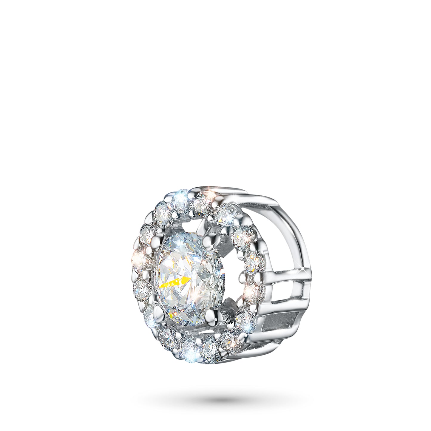 Sterling Silver Pendant with Sapphire and Lab-Created Diamonds 2.080 CT.TW