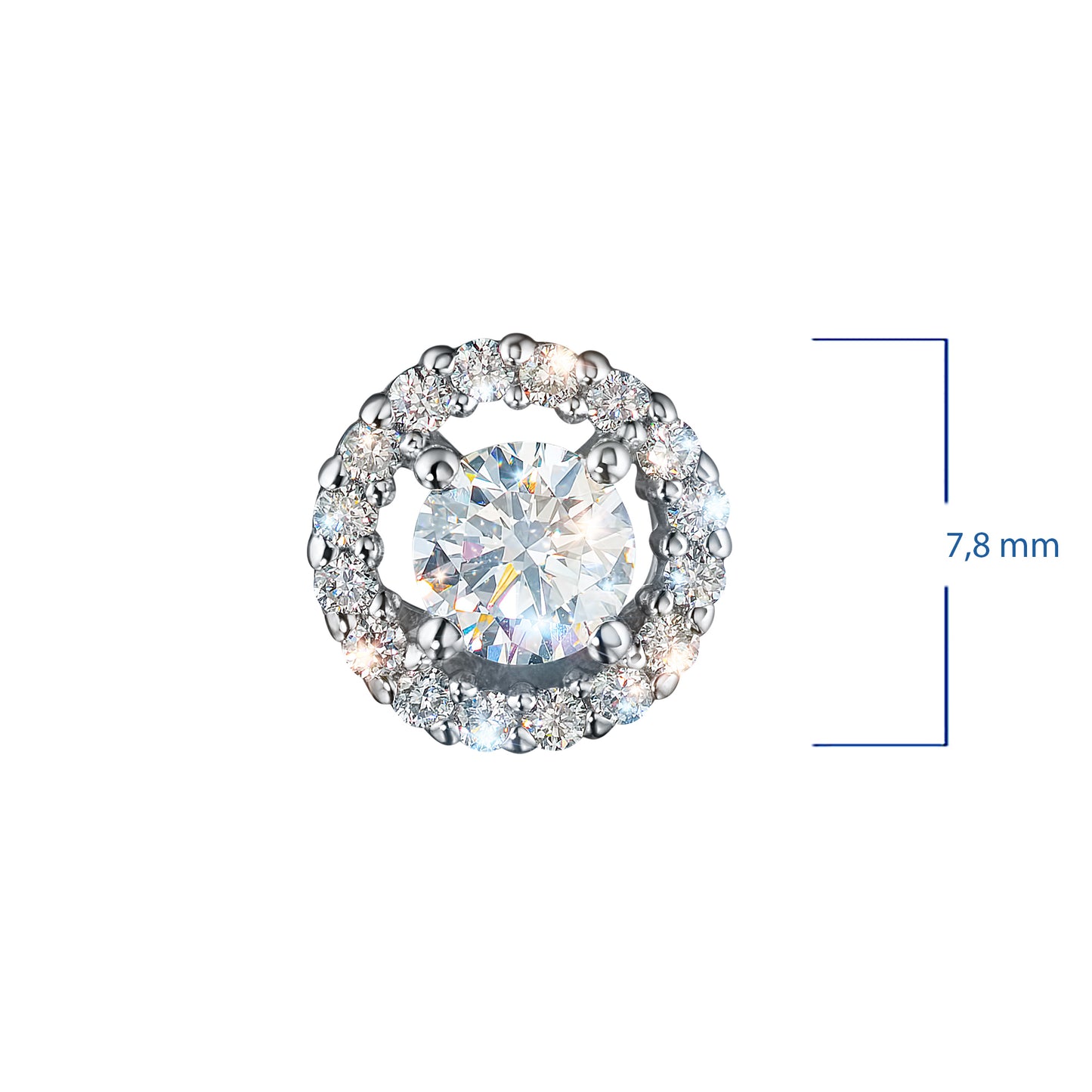 Sterling Silver Pendant with Sapphire and Lab-Created Diamonds 2.080 CT.TW