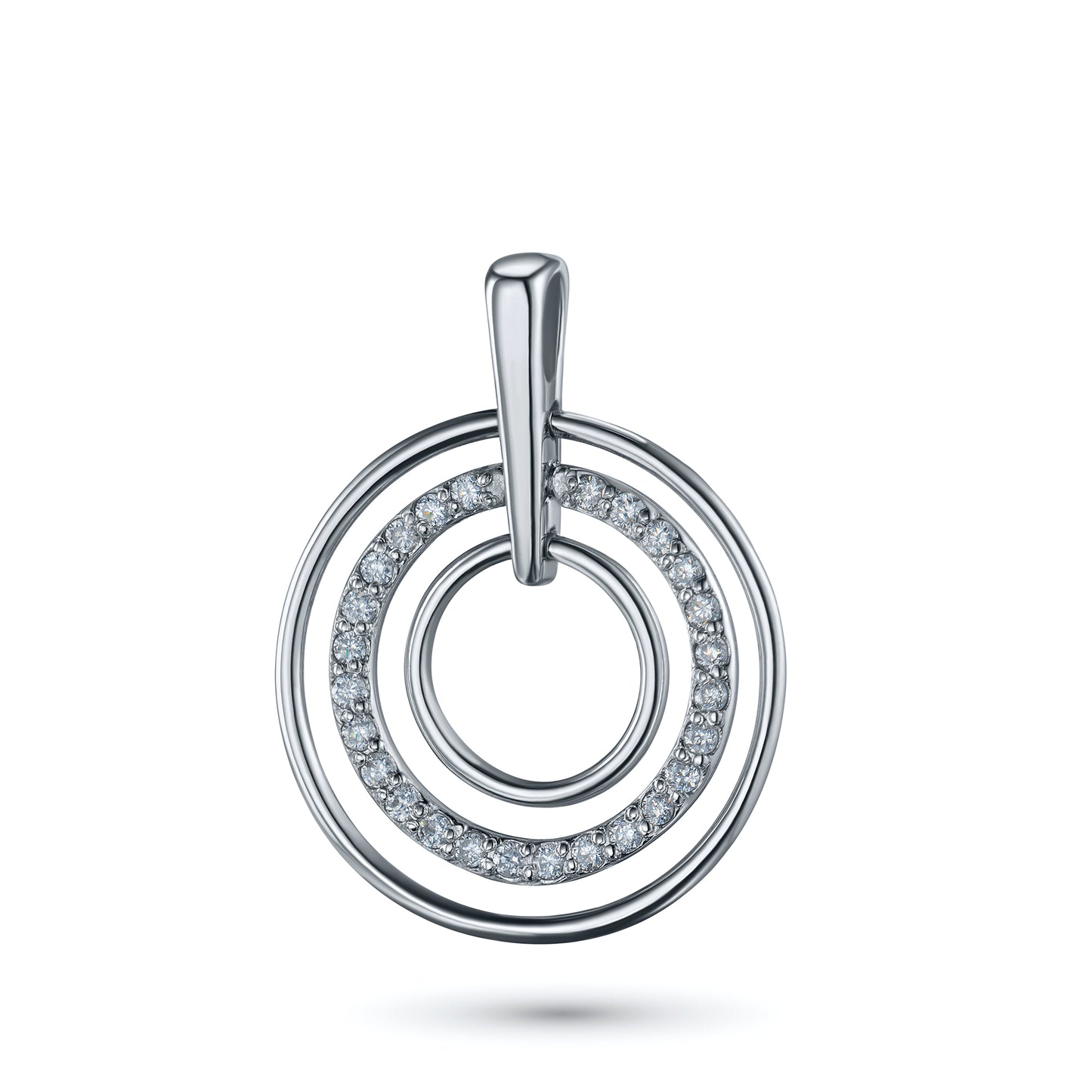 14K White Gold Pendant with Natural Diamonds 2.860 CT.TW