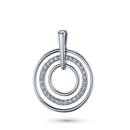 14K White Gold Pendant with Natural Diamonds 2.860 CT.TW