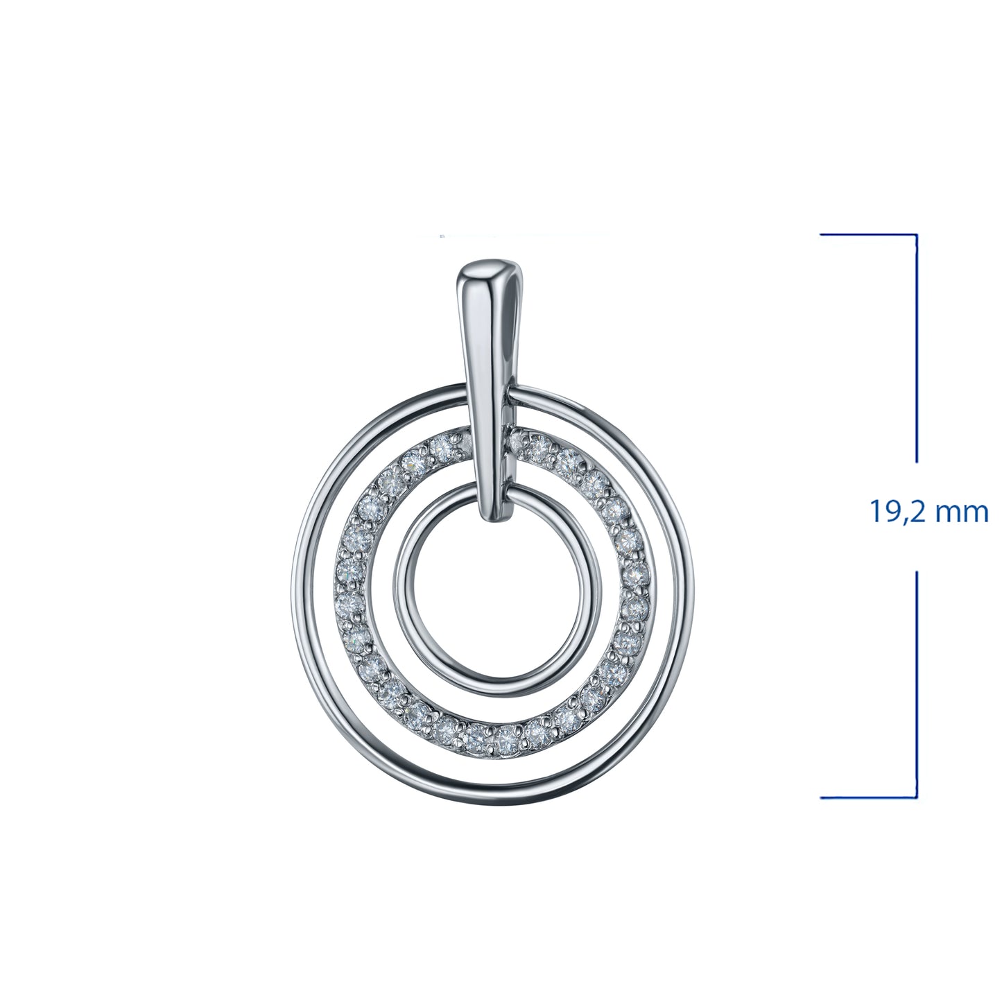 14K White Gold Pendant with Natural Diamonds 2.860 CT.TW