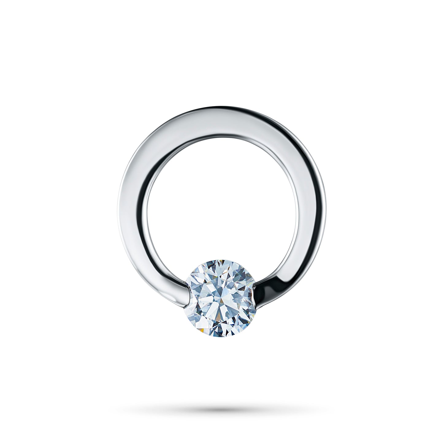 14K White Gold Pendant with Natural Diamonds 0.190 CT.TW
