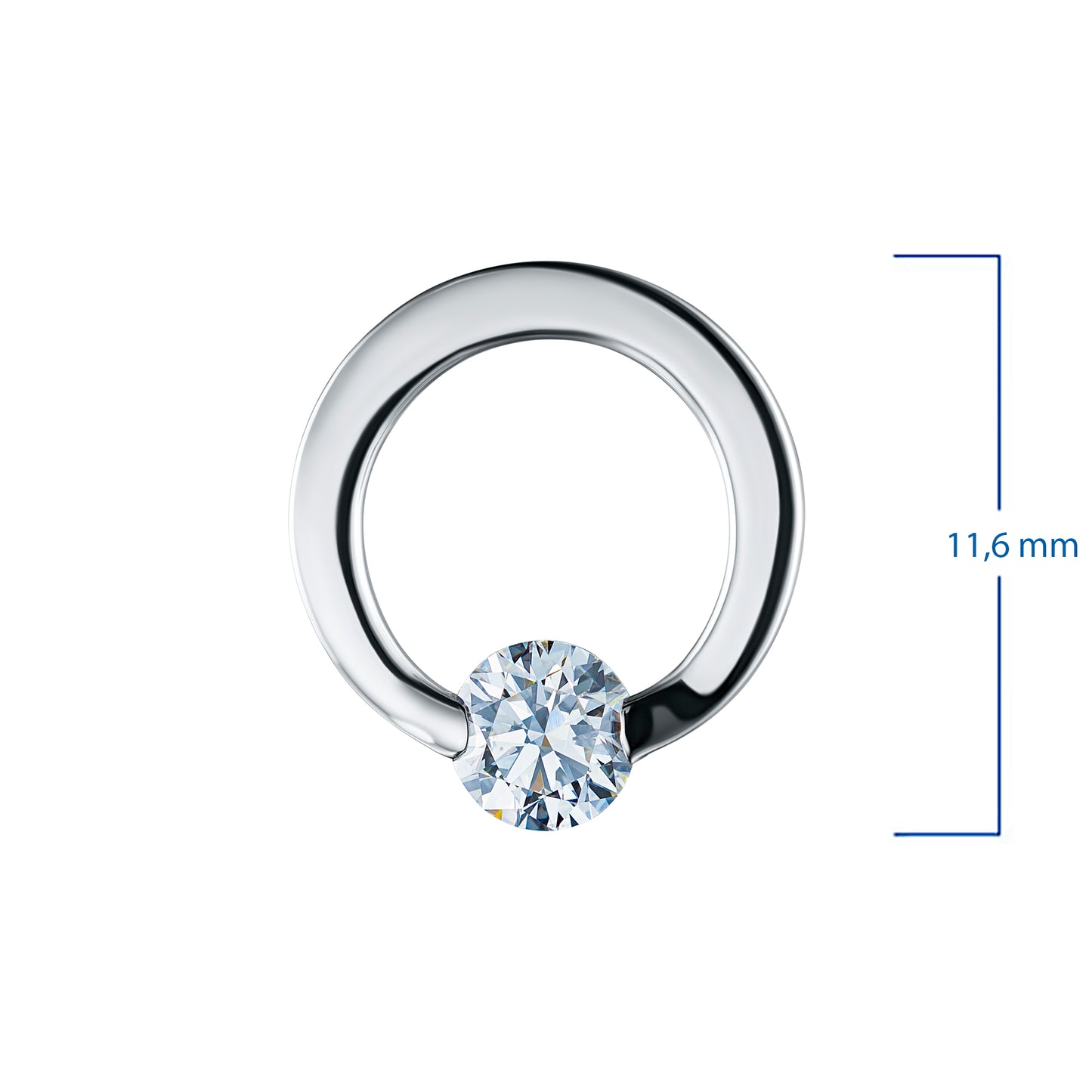 14K White Gold Pendant with Natural Diamonds 0.190 CT.TW