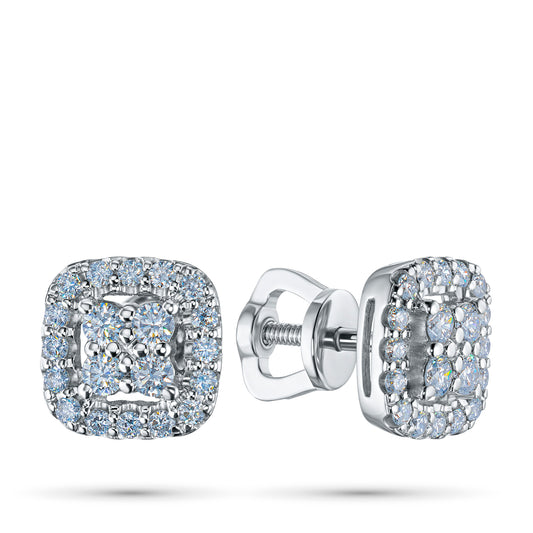 14K White Gold Earring Studs with Lab-Created Diamonds 8.180 CT.TW