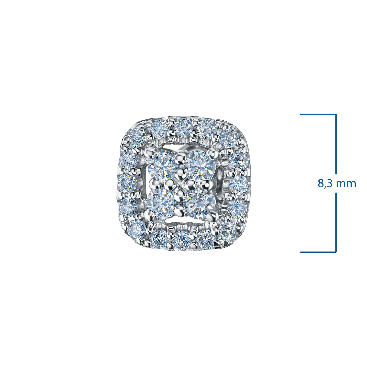 14K White Gold Earring Studs with Lab-Created Diamonds 8.180 CT.TW